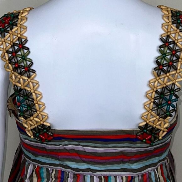Cacharel Vintage Beaded Strap Striped Multicolor Cami - Picture 13 of 13